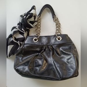 Black Purse with Silver Hardware